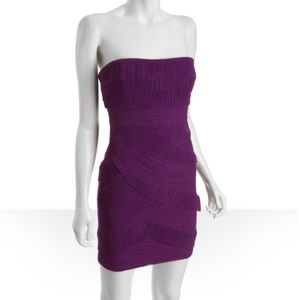 Like new BCBGMaxAzria cocktail dress strapless dress purple mini dress